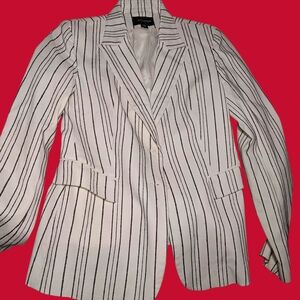 Express Black and Ivory Striped Blazer Size 6